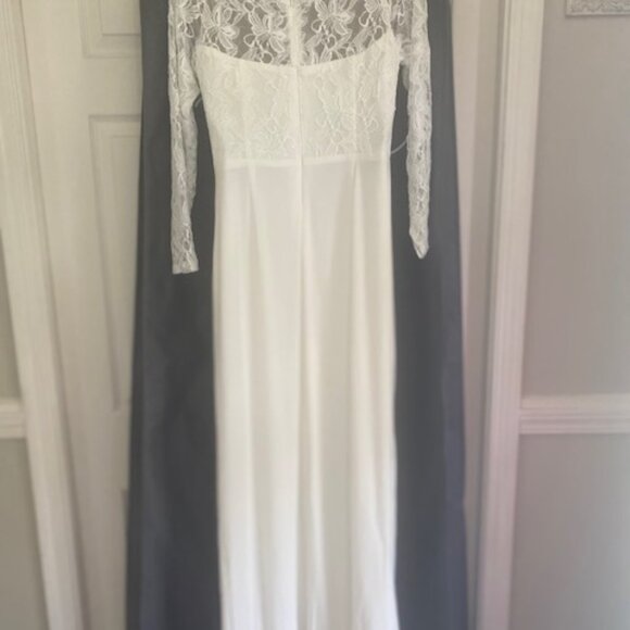 David's Bridal wedding dress, size 10 (altered for length only), creamy white - Picture 3 of 5